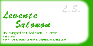 levente salomon business card